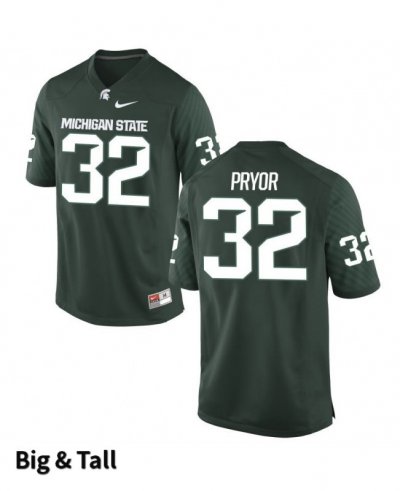 Men's Michigan State Spartans NCAA #32 Corey Pryor Green Authentic Nike Big & Tall Stitched College Football Jersey BY32F18EE